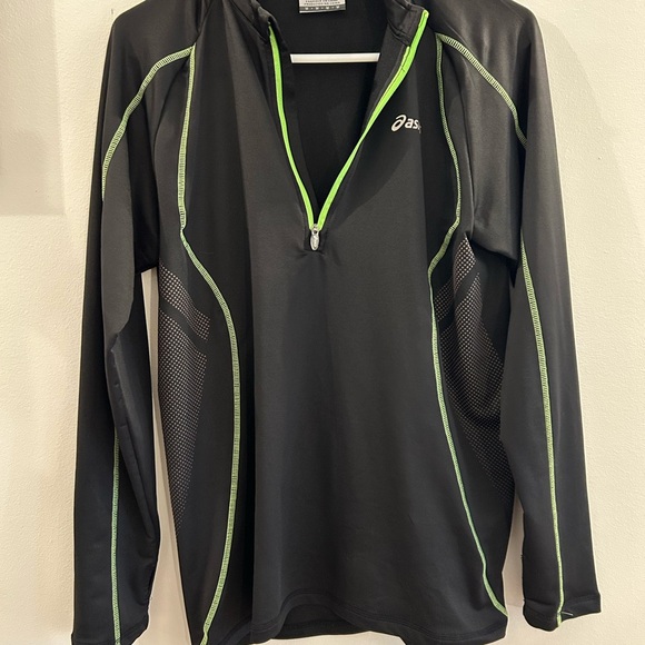 Asics Other - Asics Black and Green Performance Jacket with Athletic Cut